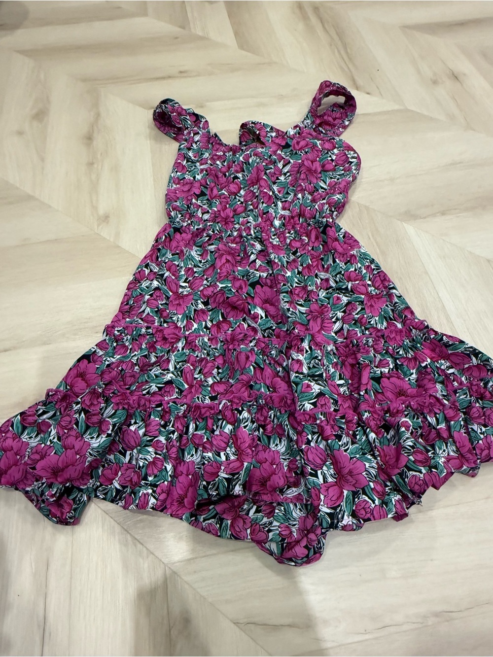 Floral Midi Sundress in Vibrant Pink